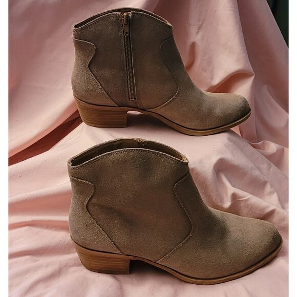 Lucky Brand Womens Size 8M 38 Suede Booties Ankle Boots - Picture 2 of 10